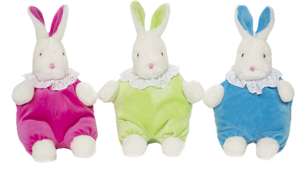 Bibi-kaniner i rosa, lime och blått